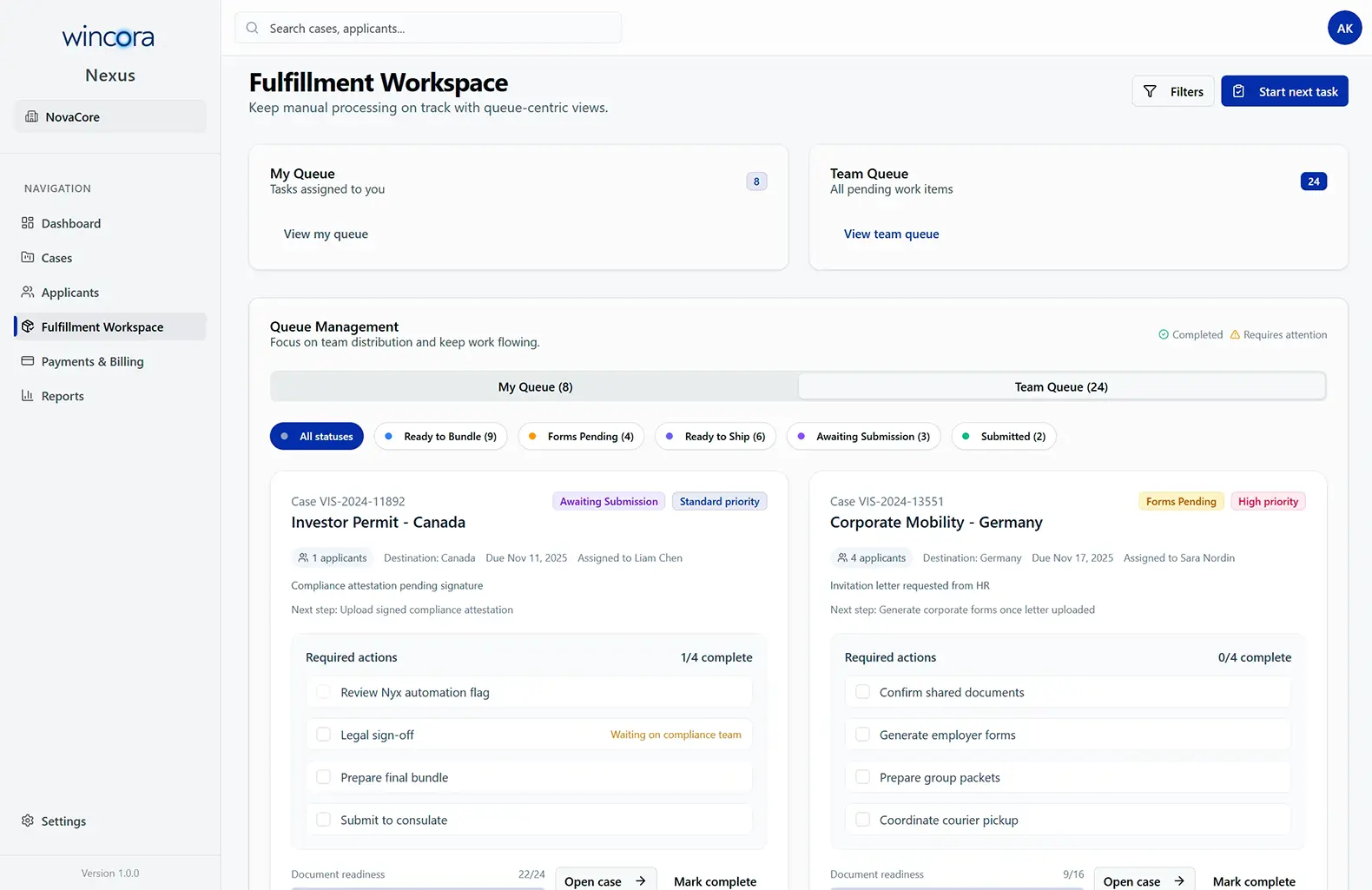 Wincora Nexus Interface 4